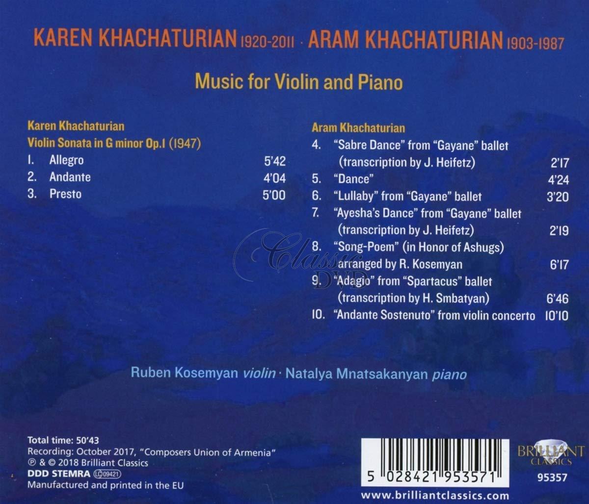 ARAM & KAREN KHATCHATURIAN: Music for Violin and Piano (CD)