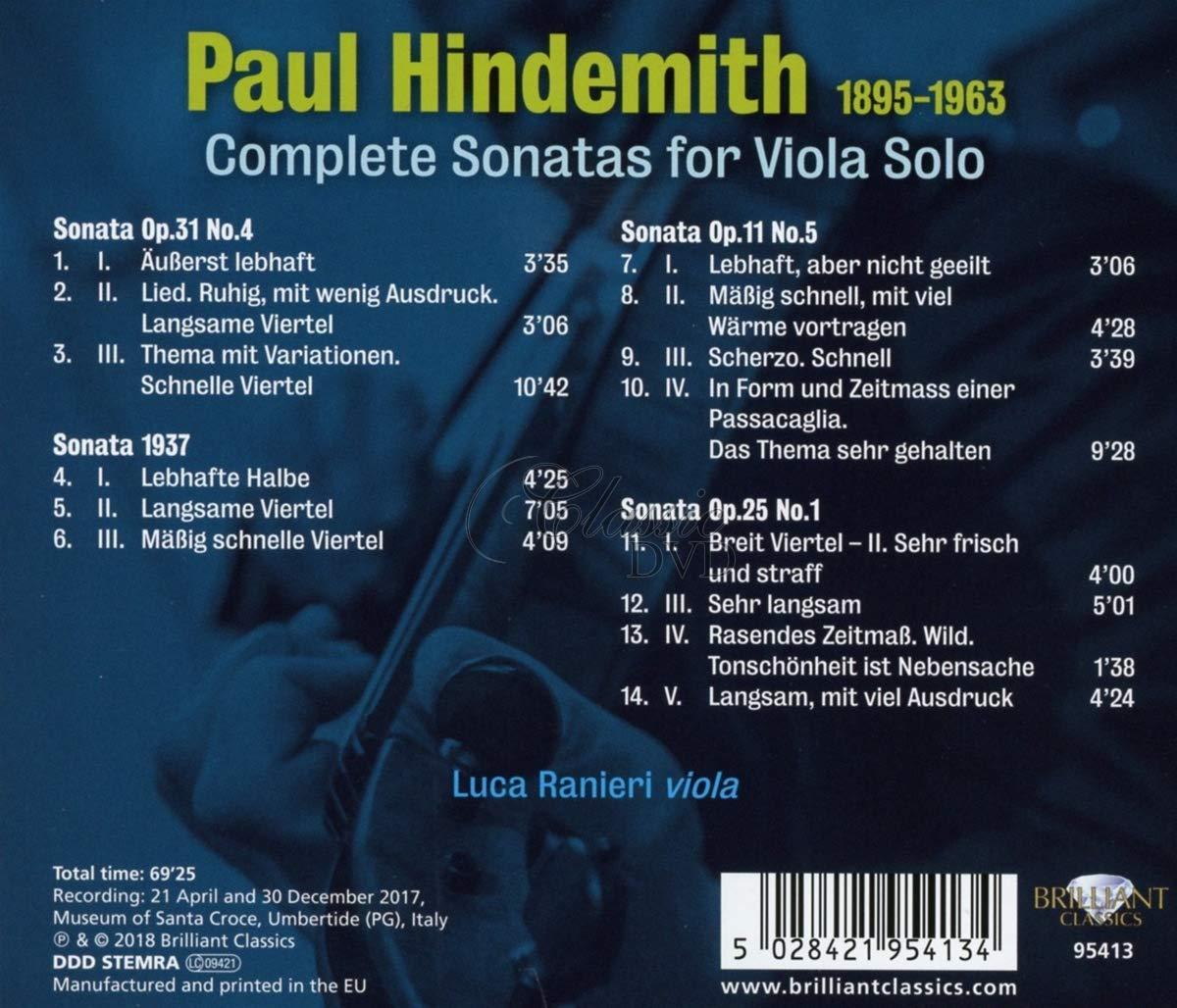 HINDEMITH: 4 Sonatas for Viola Solo (CD)