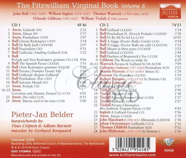 The FITZWILLIAM VIRGINAL BOOK, Vol. 6 (2CD)
