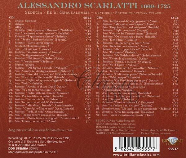ALESSANDRO SCARLATTI Il Sedecia, Re di Gerusalemme (2CD)