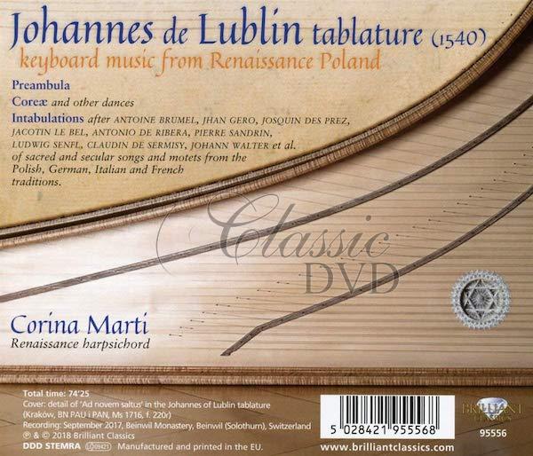 JOHANNES DE LUBLIN Keyboard Music from Renaissance Poland (CD)