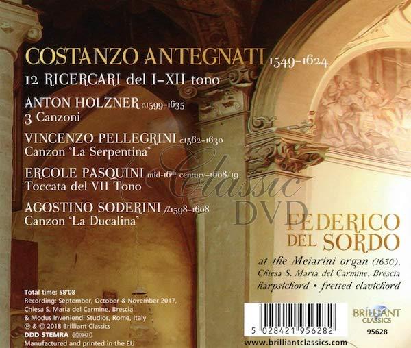 ANTEGNATI: 12 Ricercari; Federico Del Sordo (CD)
