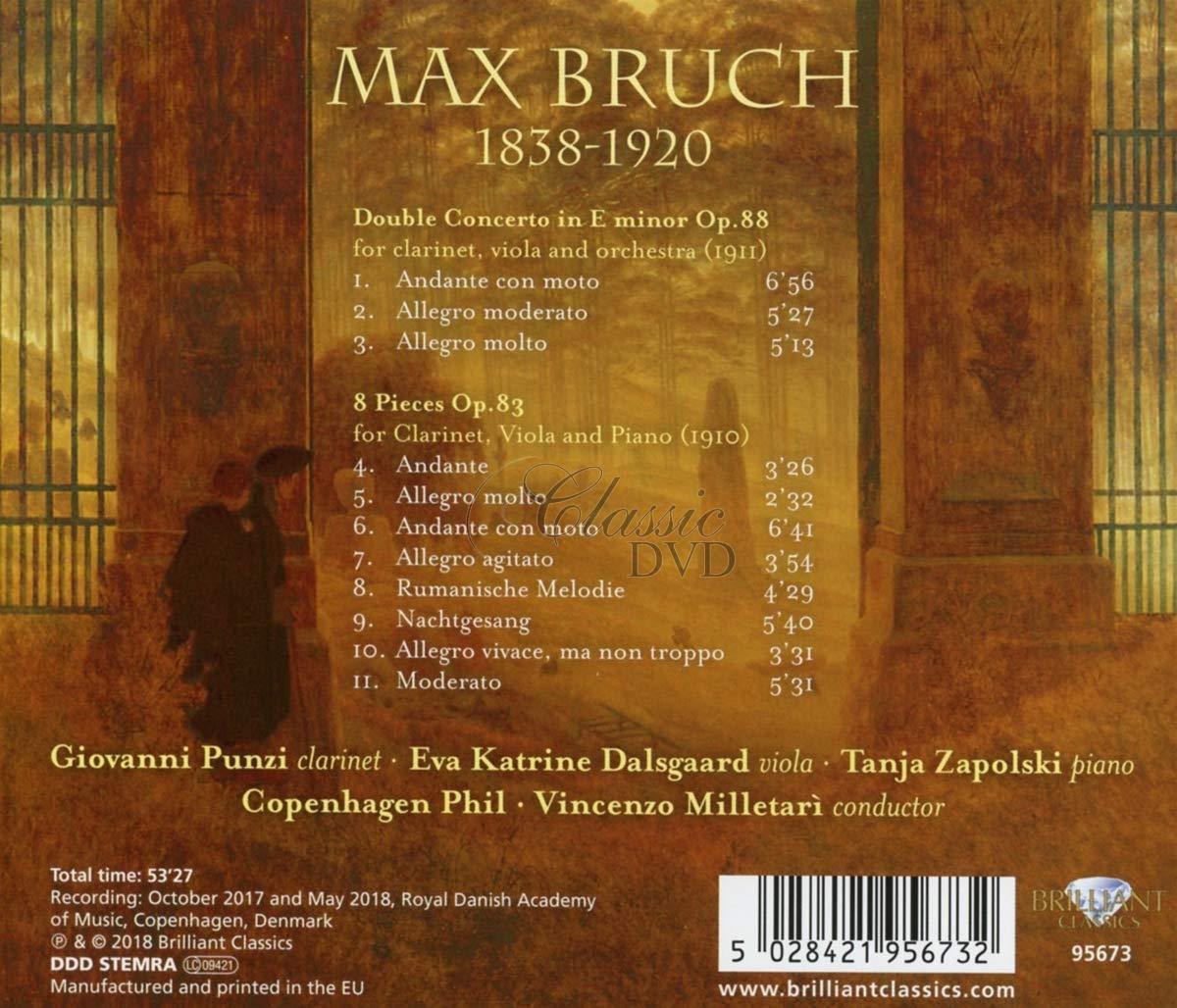 BRUCH: Double Concerto for Clarinet, Viola and Orchestra Op.88, 8 Pieces for Clarinet, Viola and Piano, Op.83 (CD)
