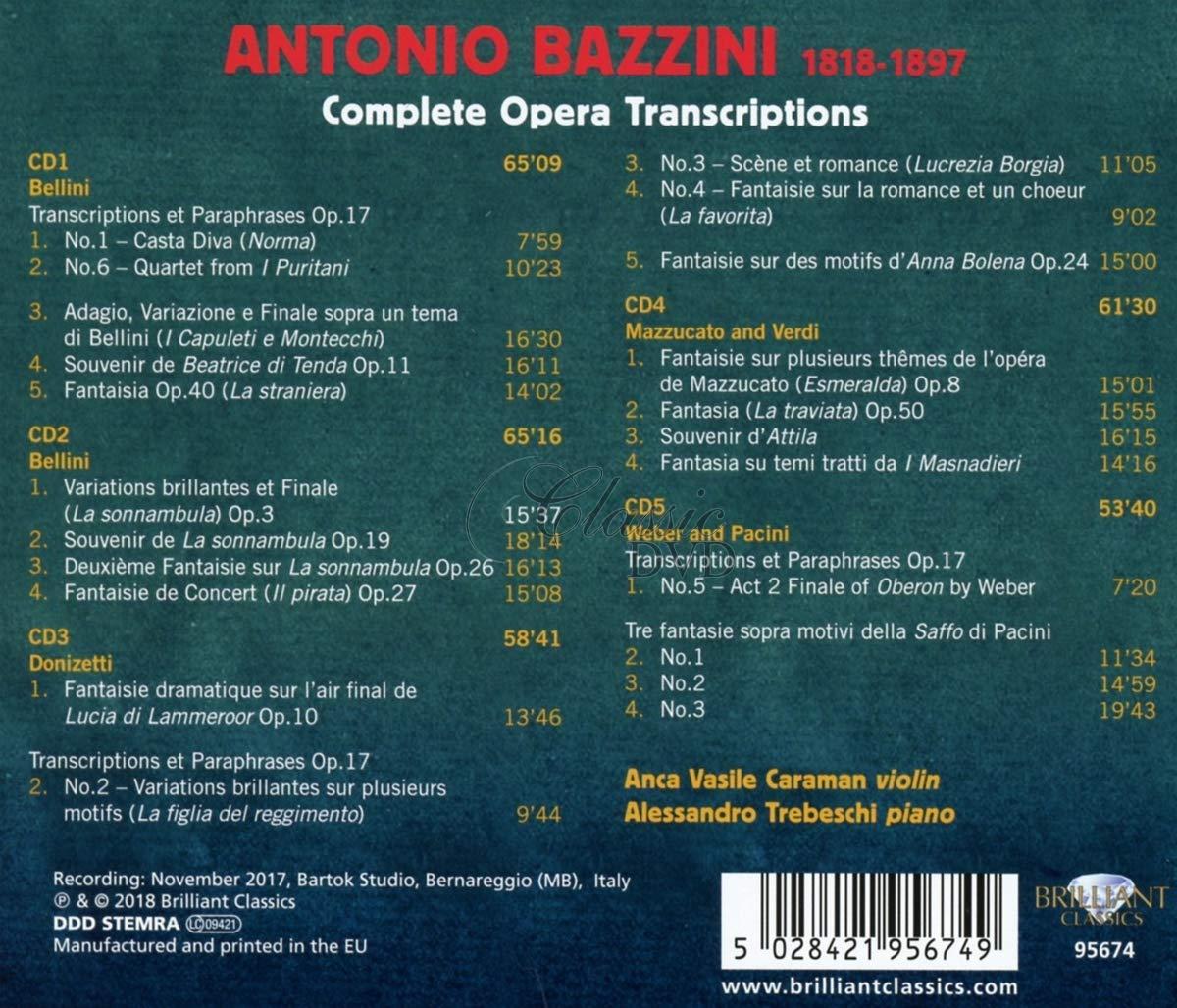 BAZZINI: Complete Opera Transcriptions (5CD)