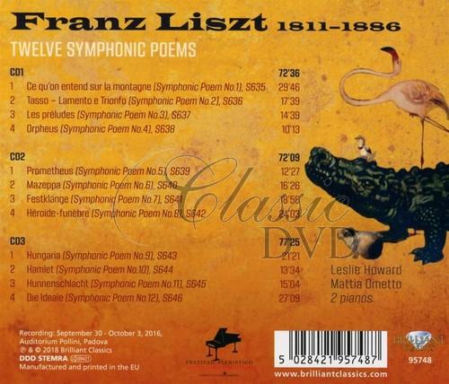 LISZT: Twelve Symphonic Poems; Mattia Ometto, Leslie Howard (3CD)