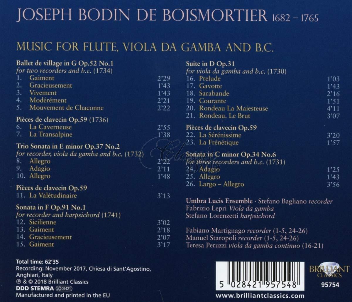 BOISMORTIER: Music for Flute, Viola da Gamba and B.C. (CD)