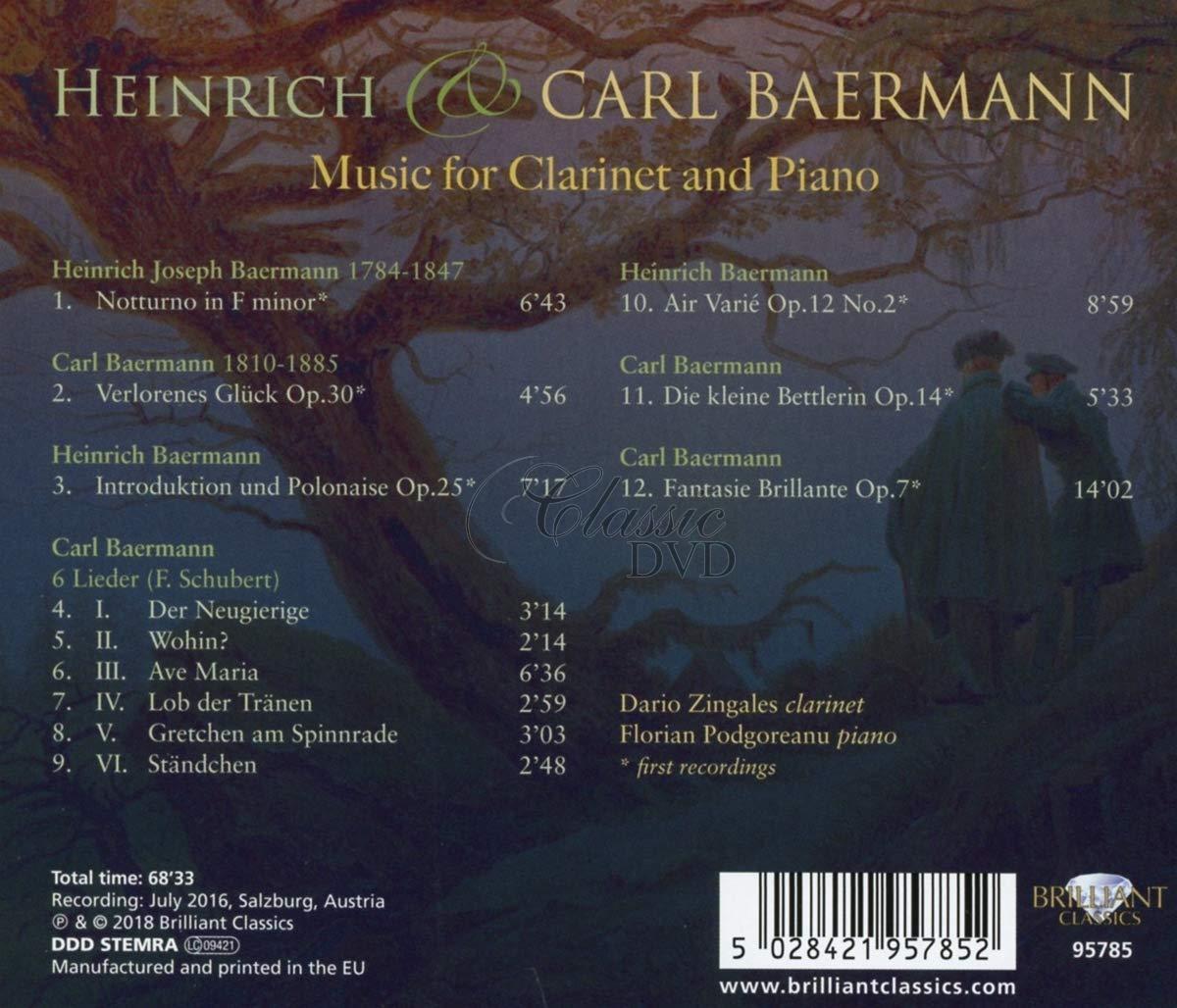 HEINRICH & CARL BAERMANN: Music for Clarinet and Piano (CD)