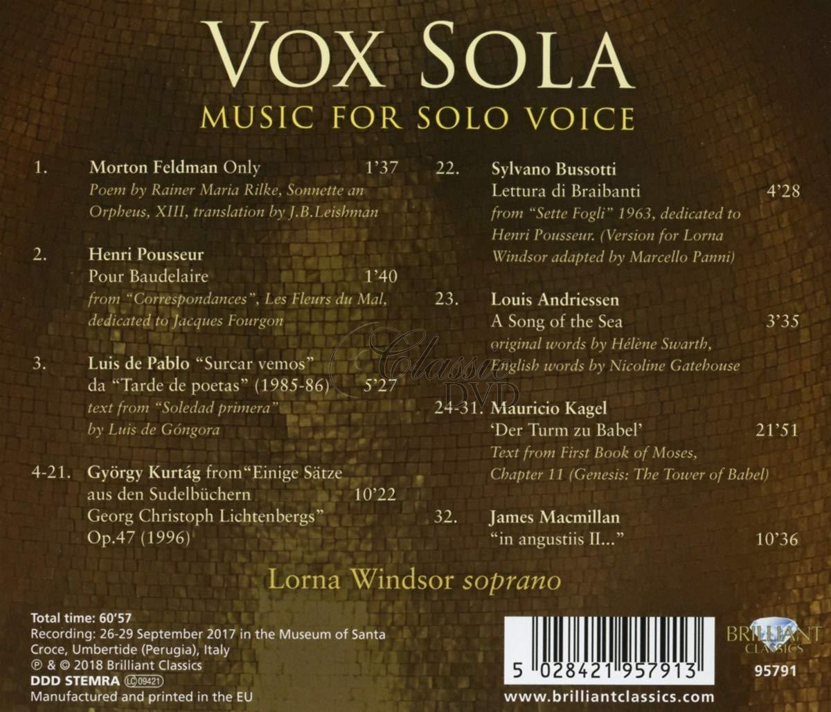 VOX SOLA: Music for Solo Voice; Lorna Windsor (CD)