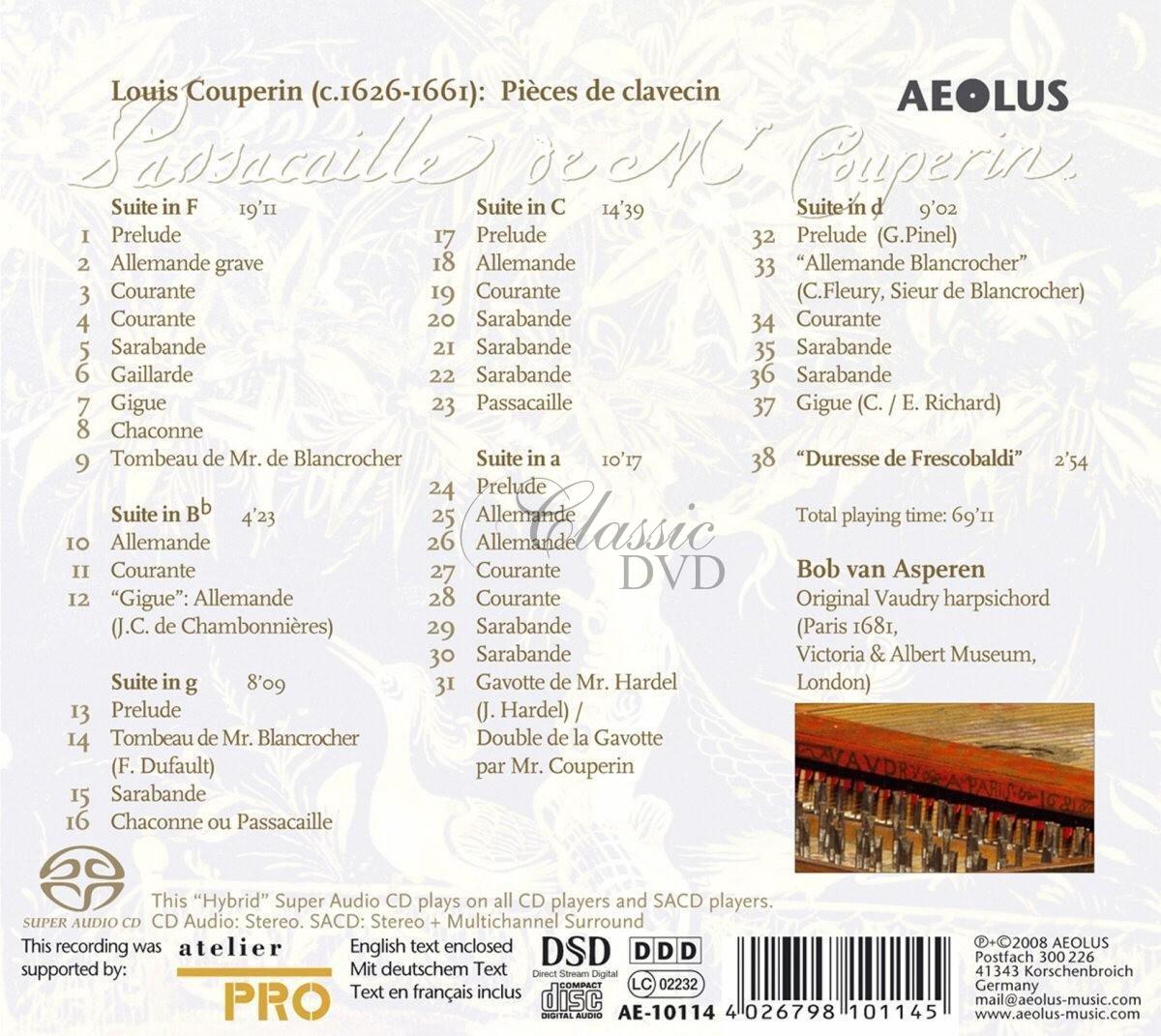 Louis Couperin edition vol.2: Passacaille de Mr Couperin (SACD)