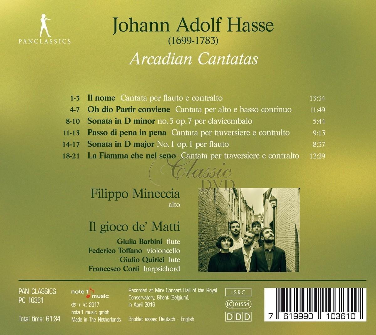 Johann Adolf Hasse - Arcadian Cantatas (CD)