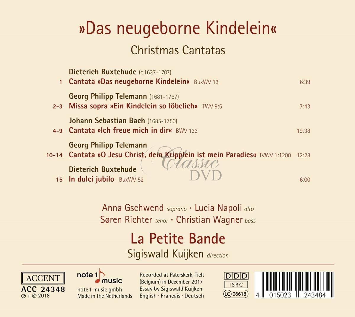 Das Neugeborne Kindelein - Christmas Cantatas by Buxtehude, Telemann, Bach (CD)