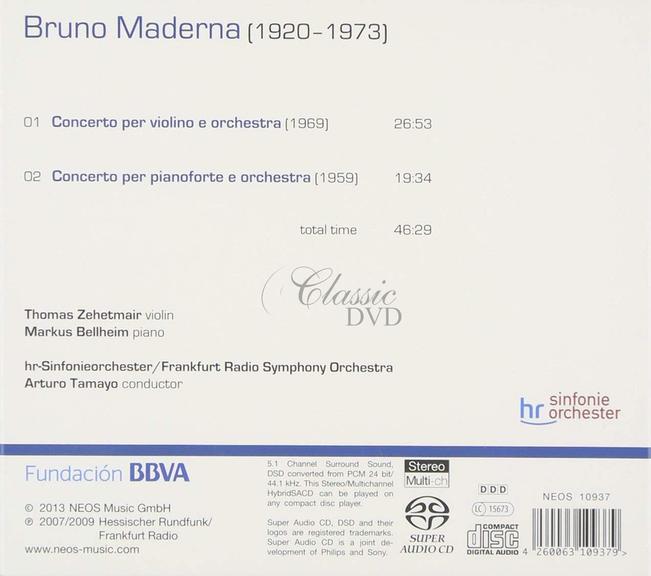 BRUNO MADERNA Complete works for Orchestra Vol.5 (SACD)