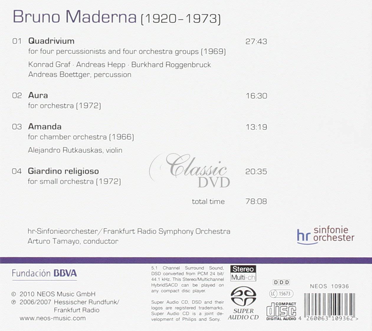 BRUNO MADERNA Complete works for Orchestra Vol.4 (SACD)