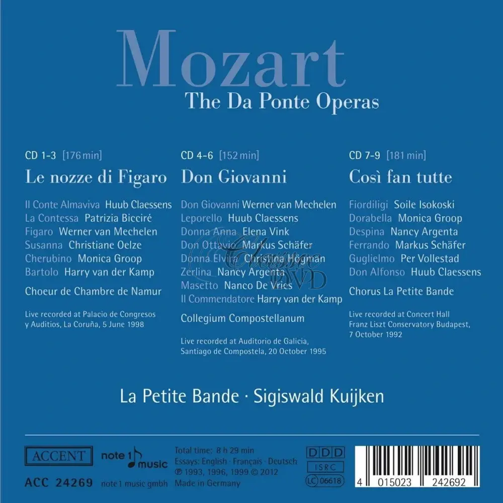 MOZART,W.A.: Da Ponte Operas (Le Nozze di Figaro / Don Giovanni / Così fan tutte) (9CD)