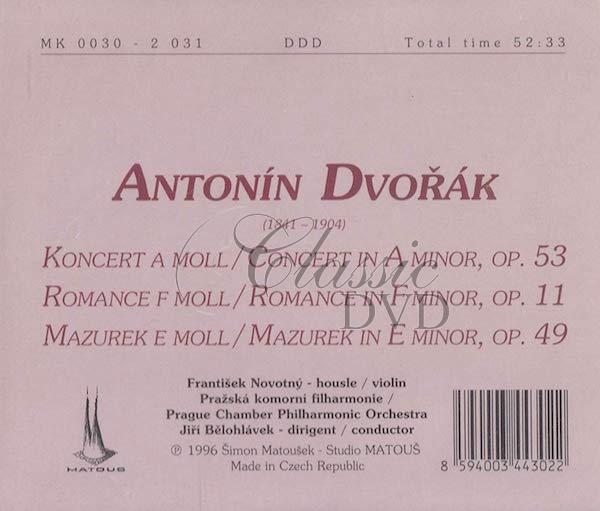 DVORAK: Concert A Minor. Romance F Minor. Mazurek E Minor (CD)
