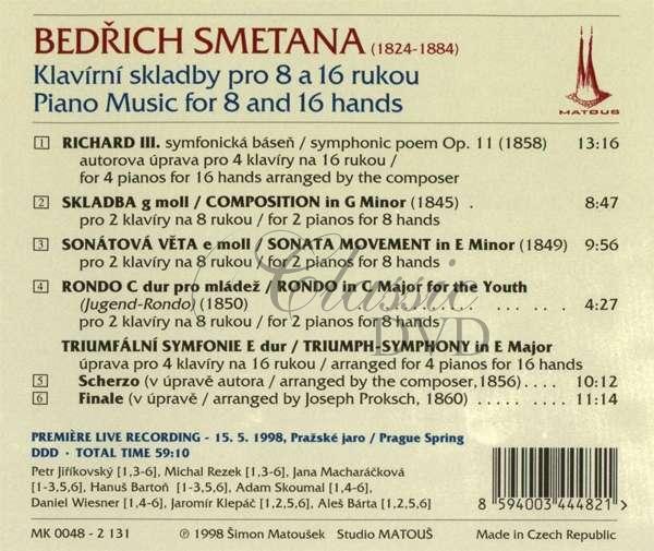 SMETANA: Piano Music For 8 & 16 Hands (CD)