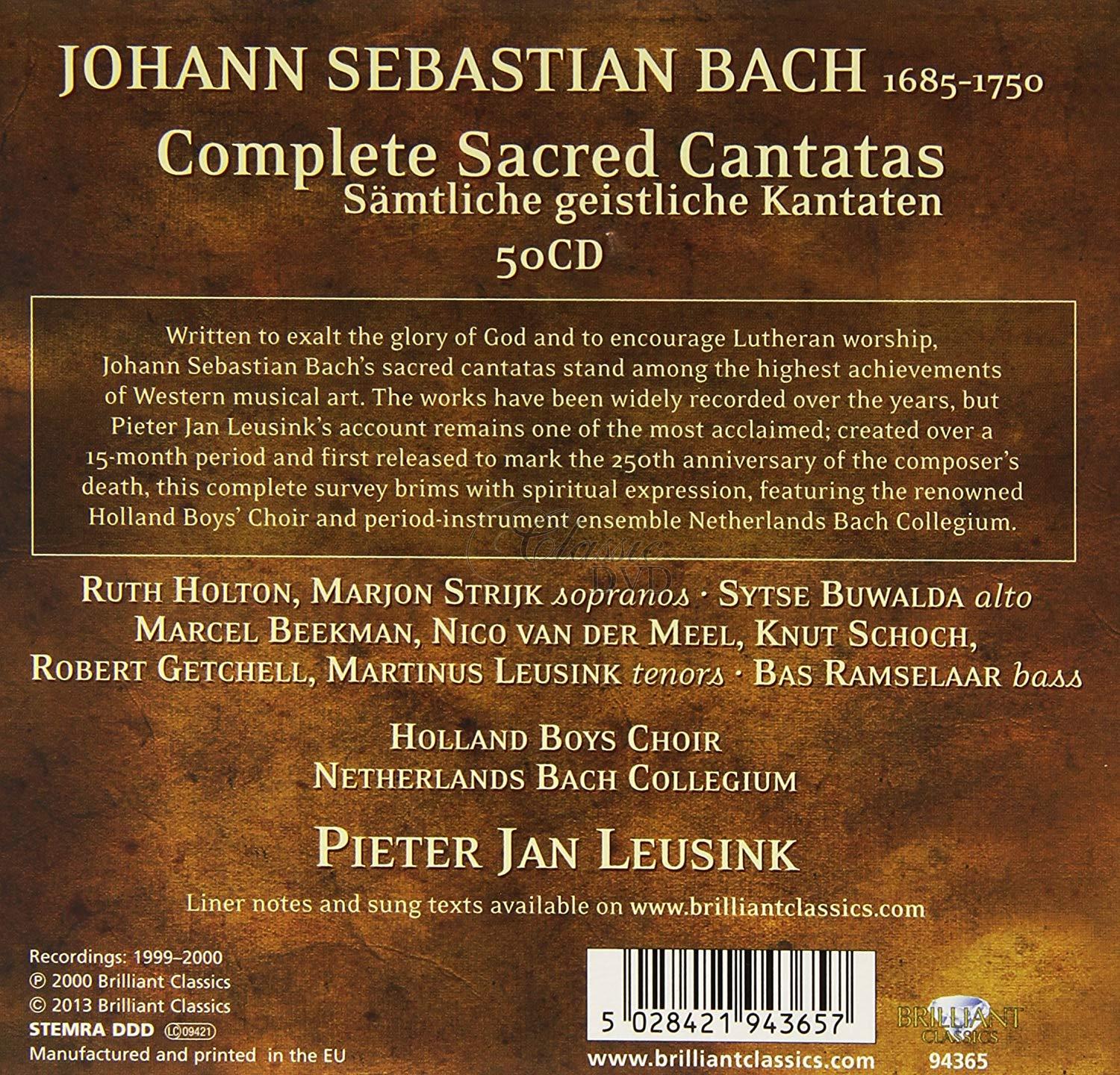 BACH,J.S.: COMPLETE SACRED CANTATAS (50CD)