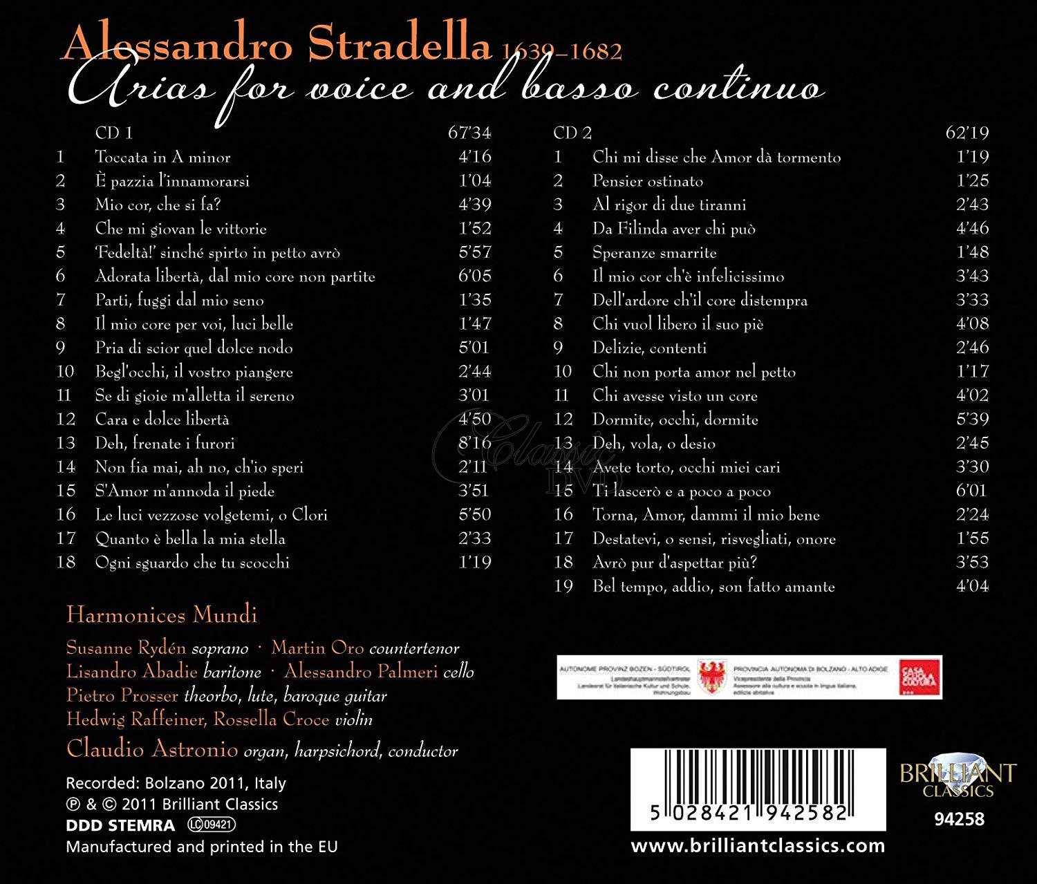 Alessandro Stradella: Arias for voice and basso continuo (2CD)