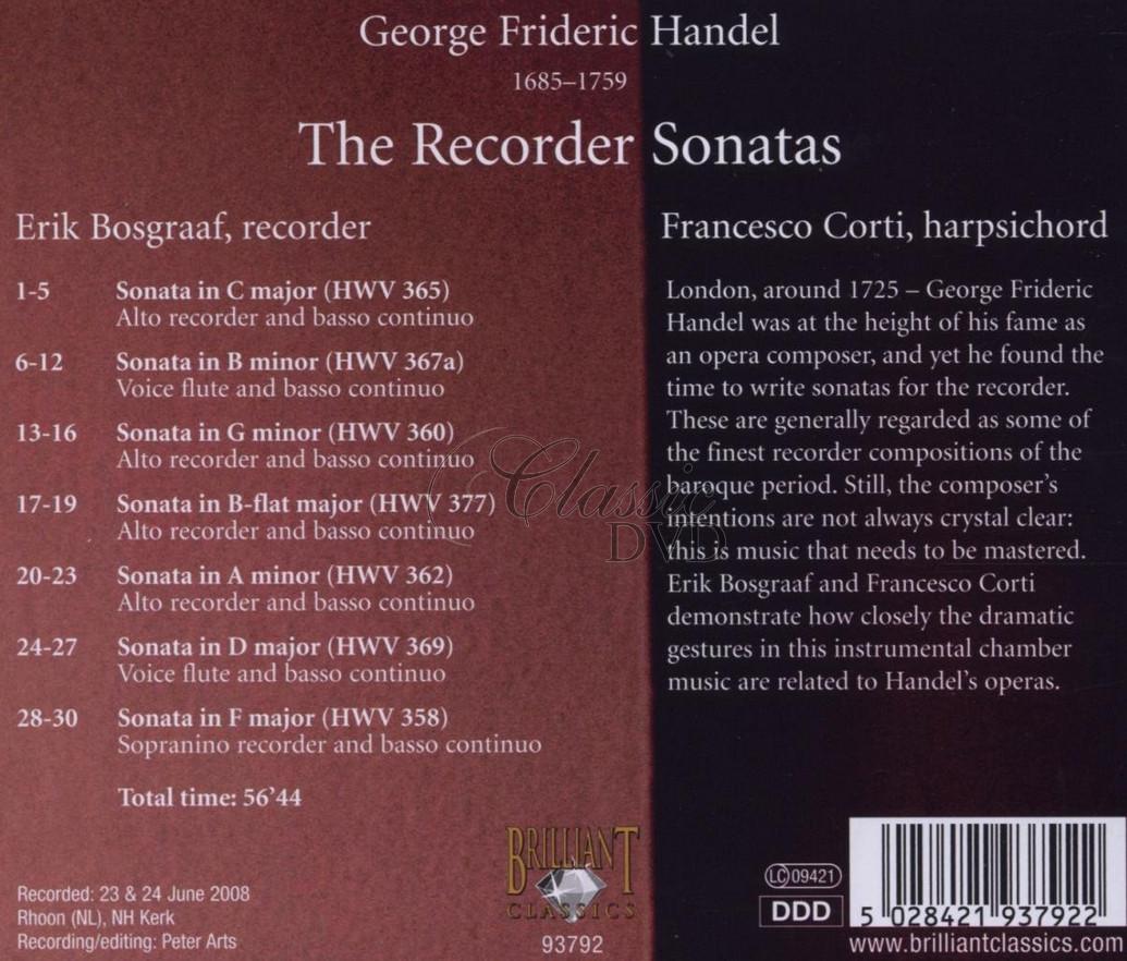 HÄNDEL,G.F.: Recorder Sonatas (CD)