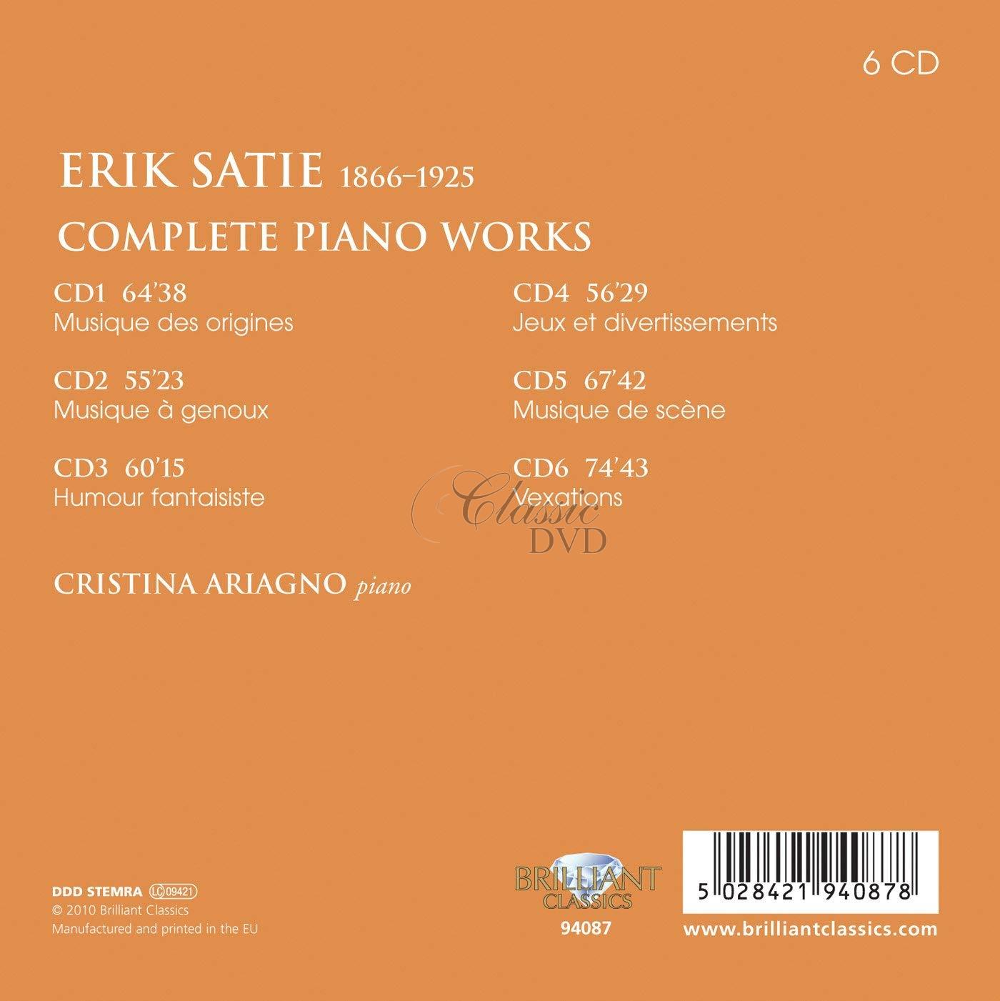 SATIE,E.: Kompletni Klavirni Dilo / Complete Piano Works (6CD)