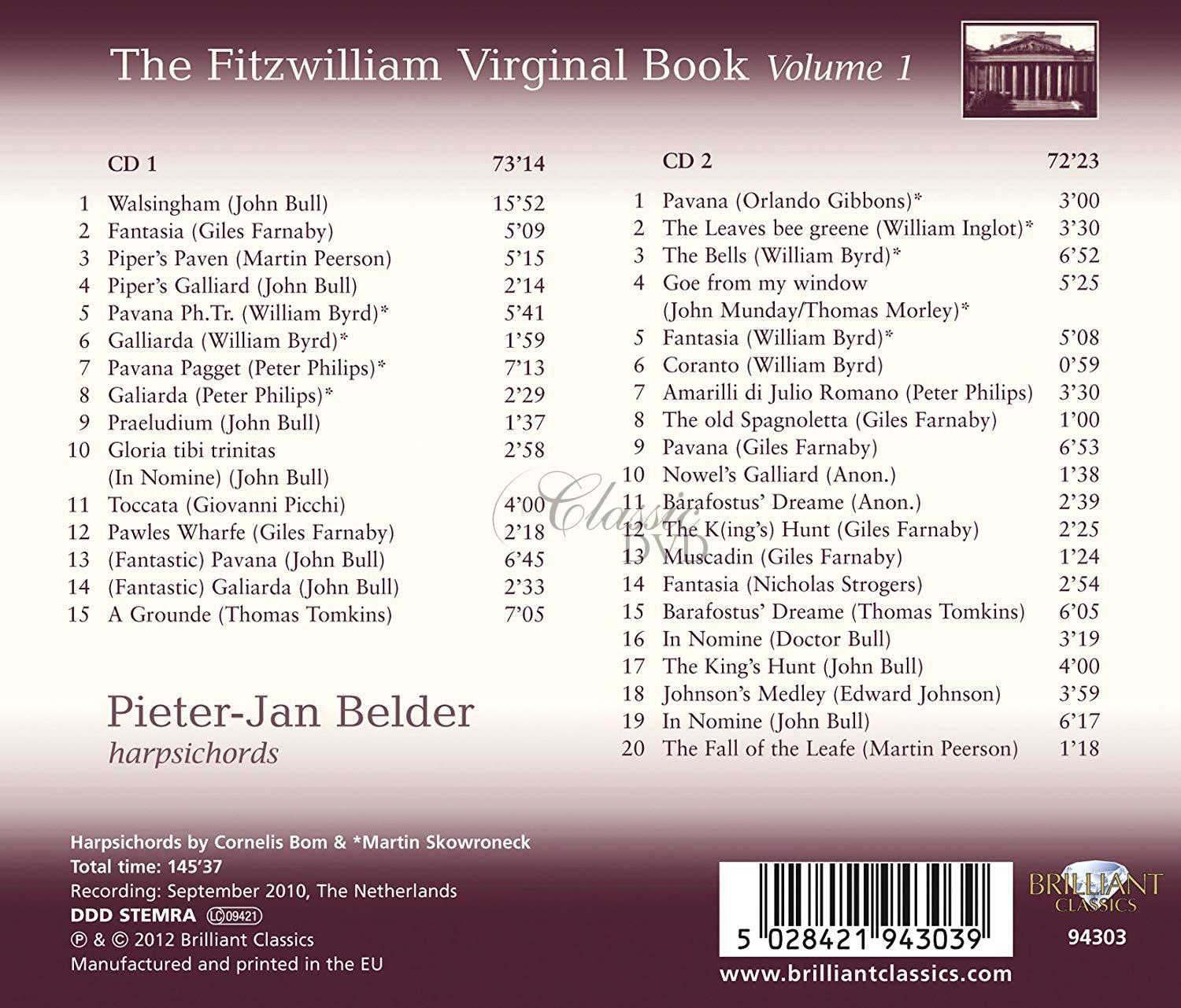 Fitzwilliam Virginal Book, Vol. 1 (2CD)
