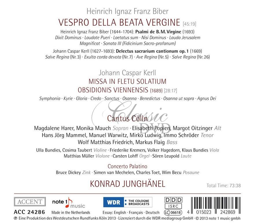 Heinrich Ignaz Biber - VESPRO DELLA BEATA VERGINE / Johann Casper Kerll - MISSA (CD)