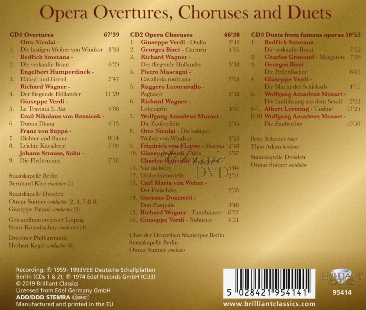 OPERA OVERTURES, CHORUSES AND DUETS (3CD)