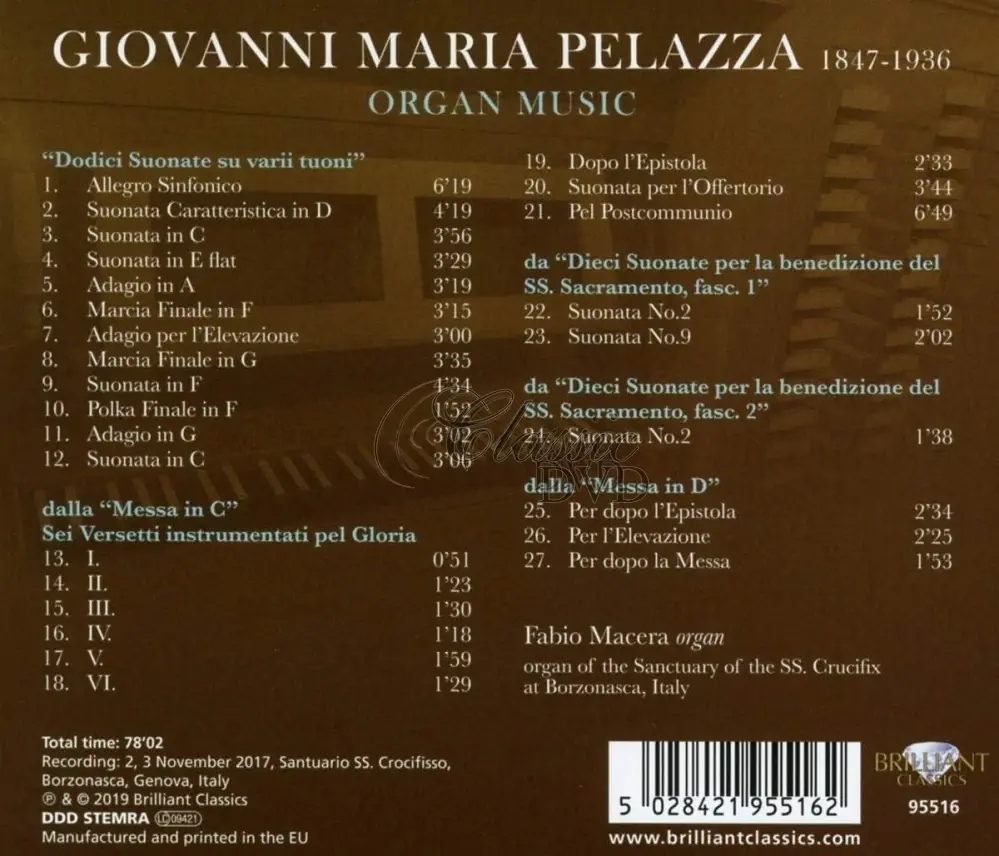 PELAZZA: Complete Organ Music (CD)