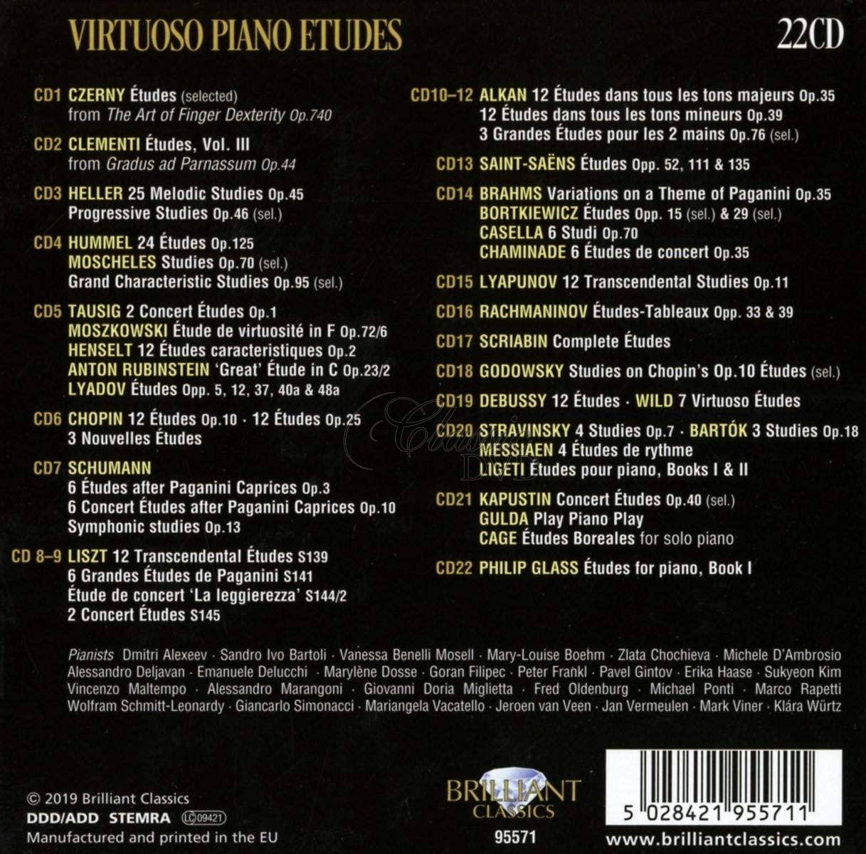VIRTUOSO PIANO ETUDES - VIRTUOZNÍ KLAVÍRNÍ ETUDY (22CD)