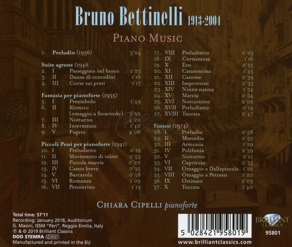 BRUNO BETTINELLI: Piano Music (CD)