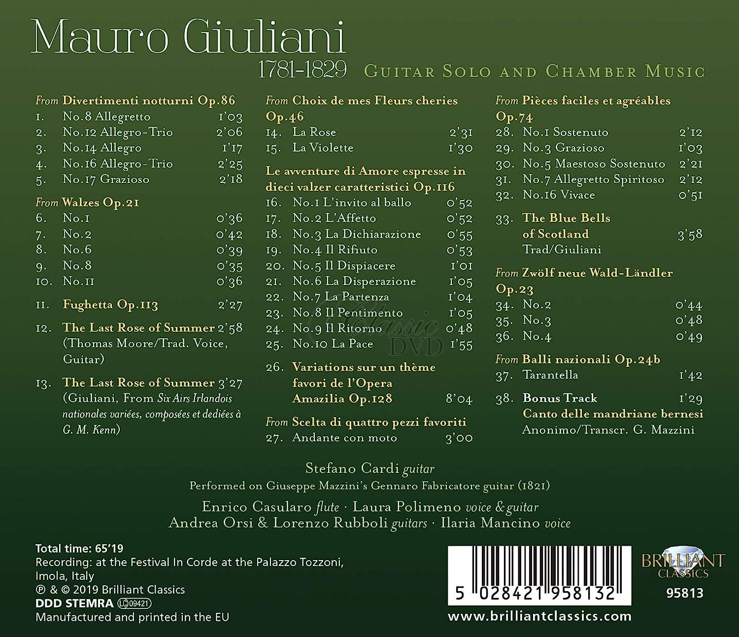 GIULIANI: Guitar Solo and Chamber Music (CD)