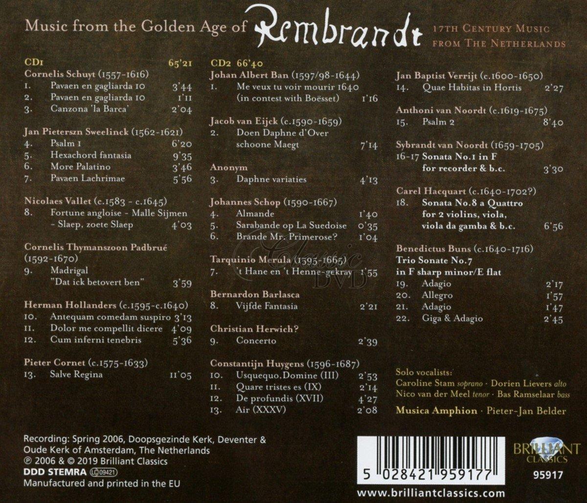 MUSIC FROM THE GOLDEN AGE OF REMBRANDT 17th Century Music From The Netherlands (2CD)