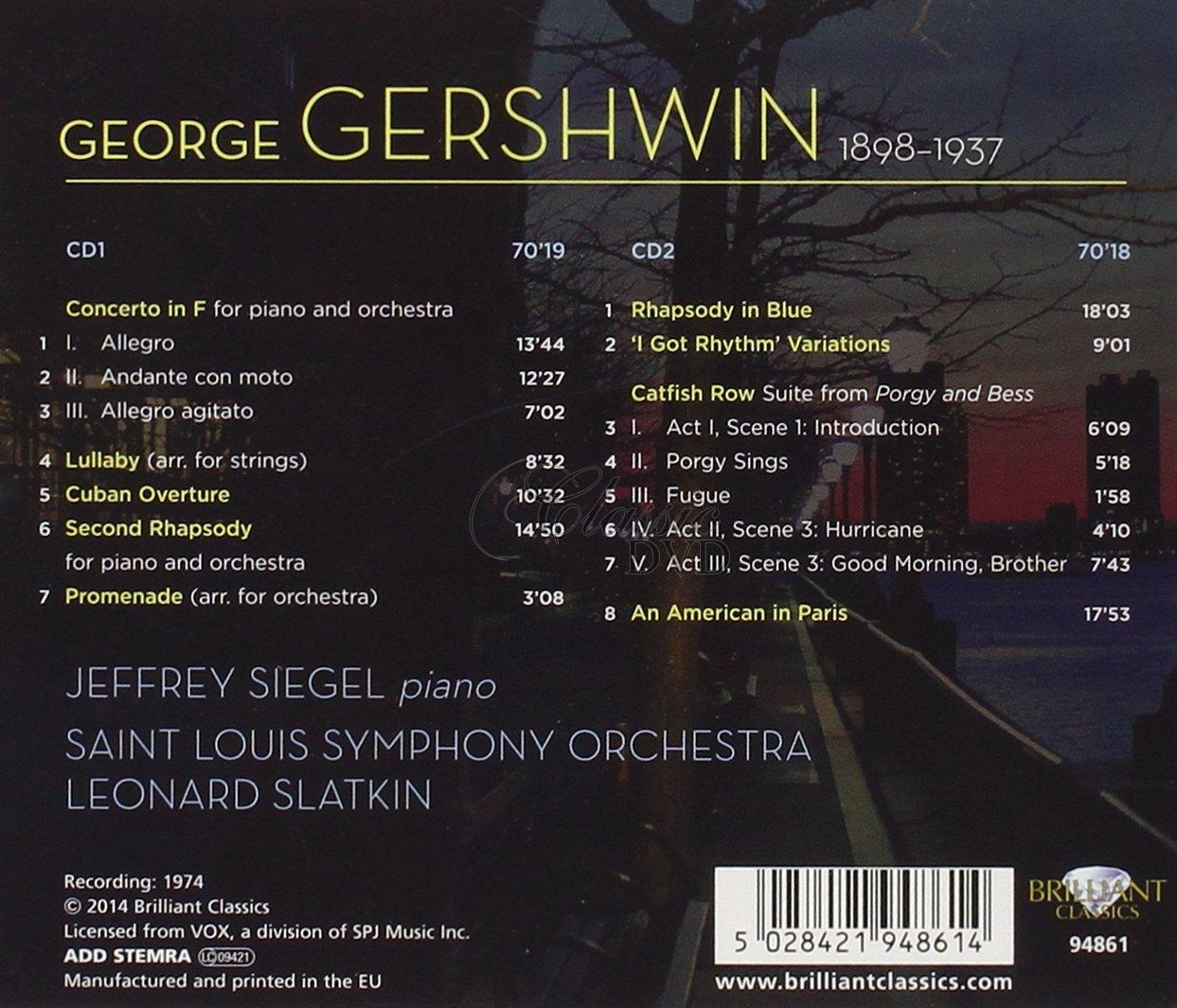 GEORGE GERSHWIN Rhapsody in Blue, An American in Paris (2CD)