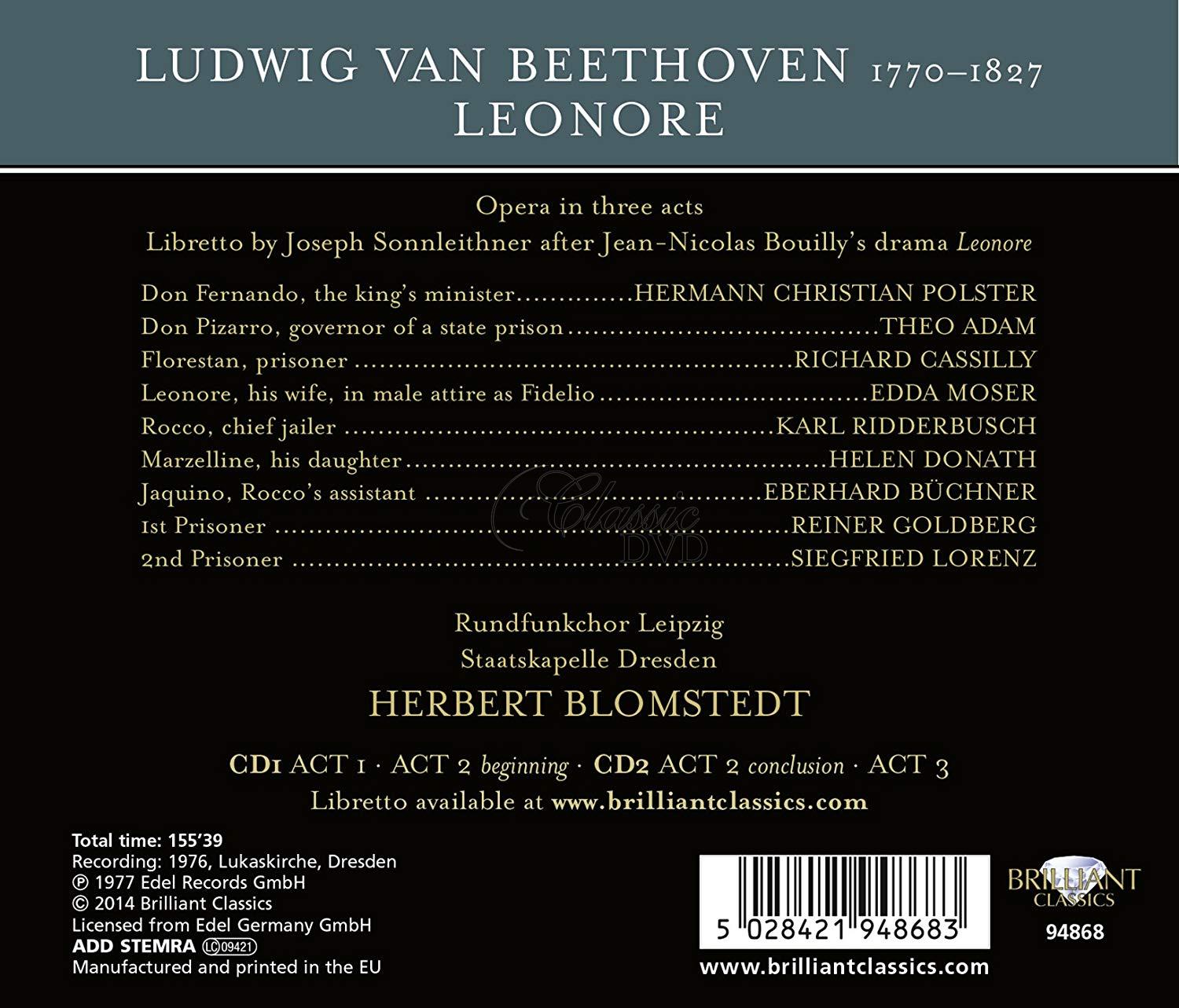 BEETHOVEN Leonore. Staatskapelle Dresden (2CD)