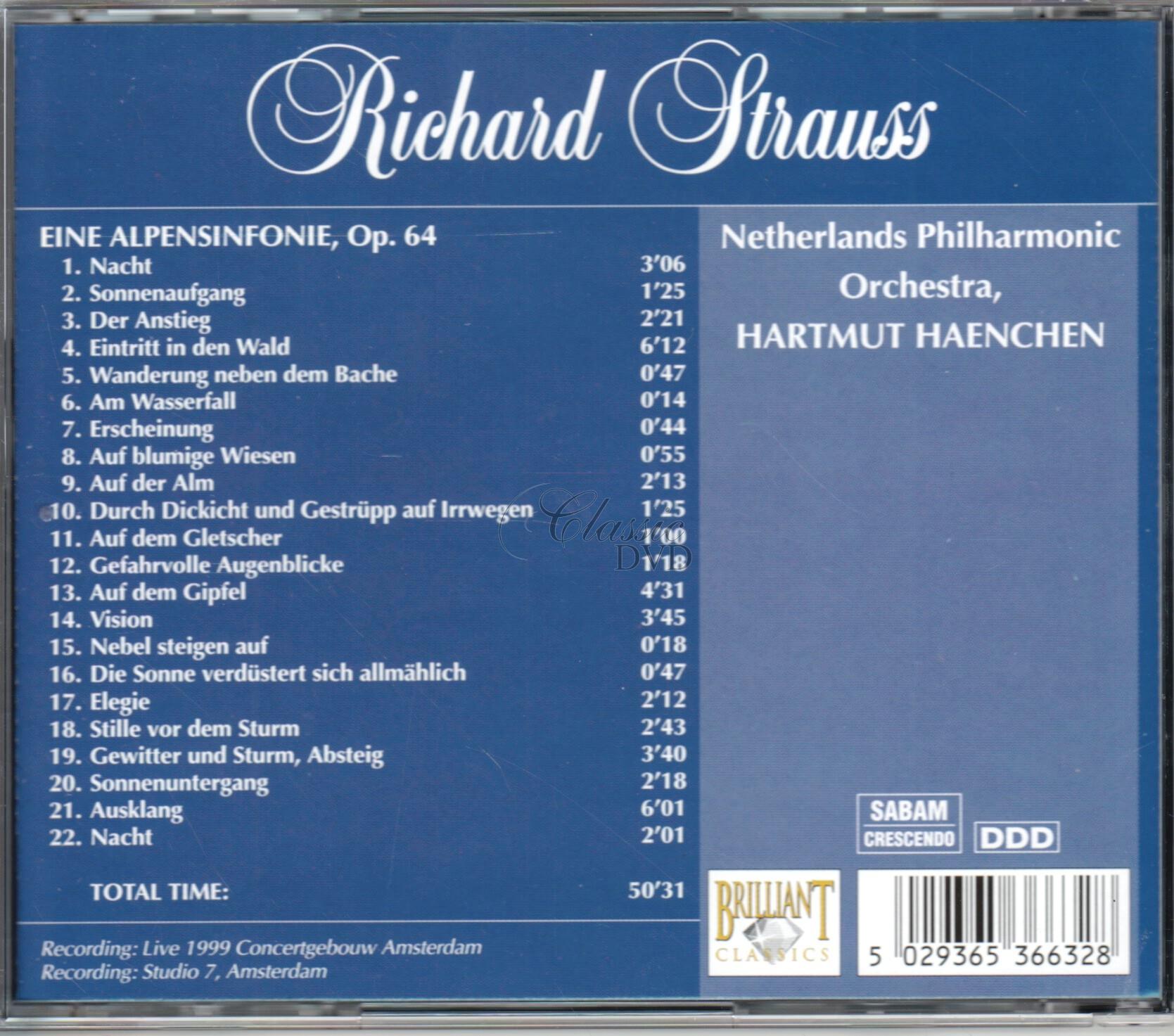 STRAUSS EINE ALPENSINFONIE Netherlands Philharmonic Orchestra (CD)