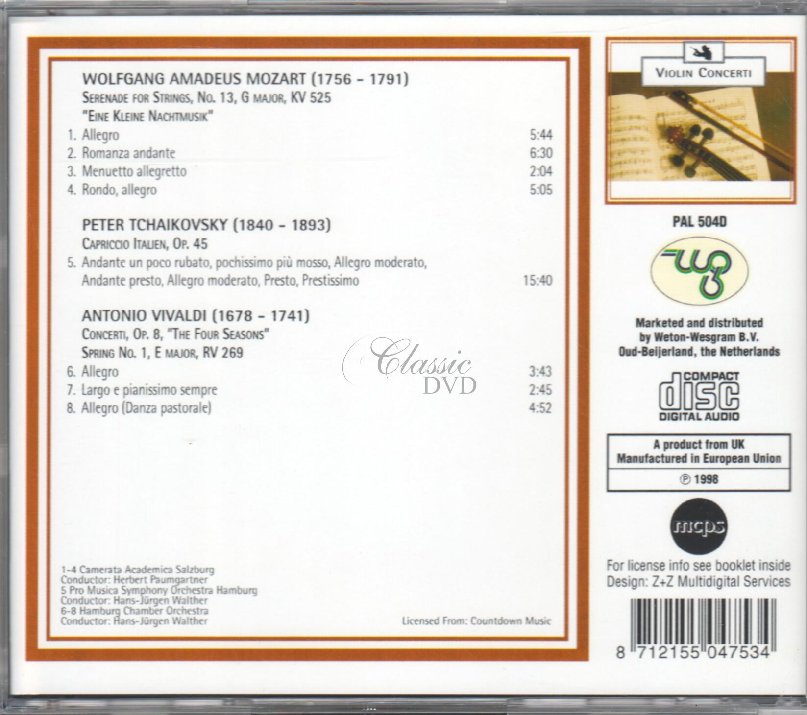 MOZART Serenade KV525 / TCHAIKOVSKY Italian Capriccio / VIVALDI Concerti op.8 (CD)