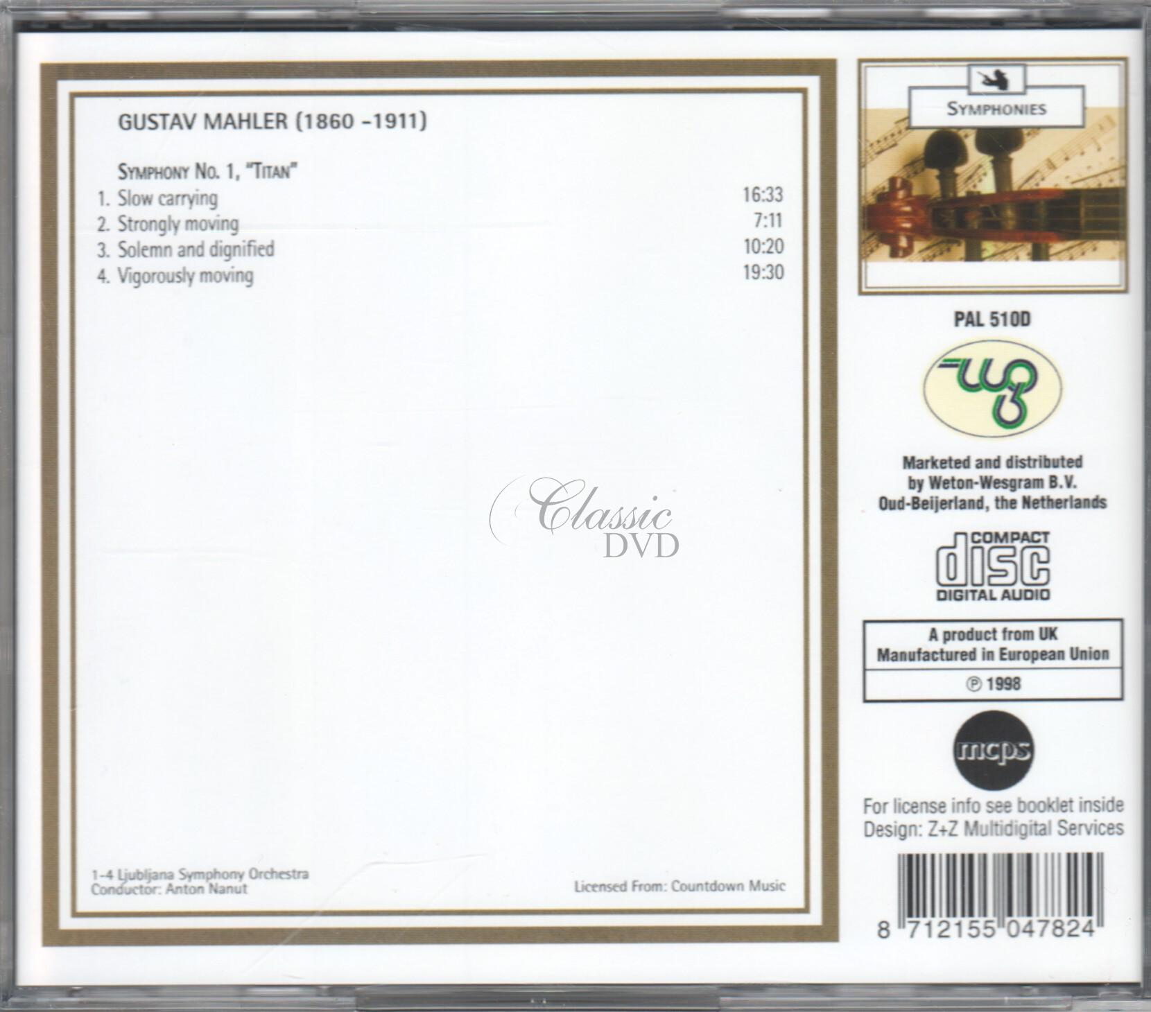 MAHLER Symphony No.1 Titan (CD)