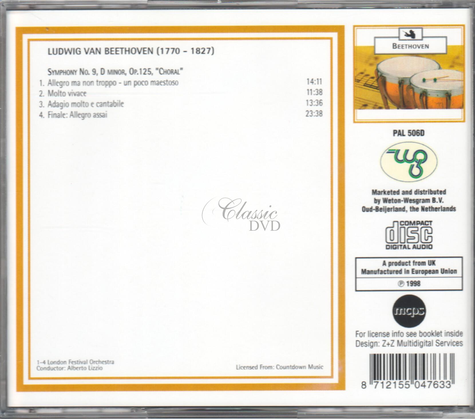 BEETHOVEN Symphony 9 Choral (CD)
