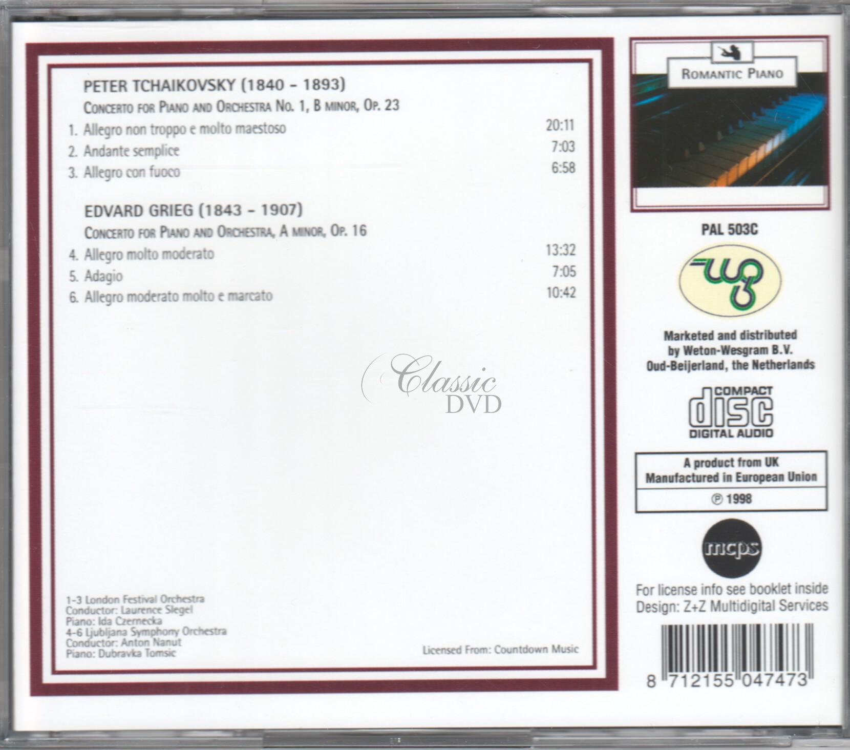 ČAJKOVSKIJ Piano concerto No.1 GRIEG Piano concerto op.16 (CD)