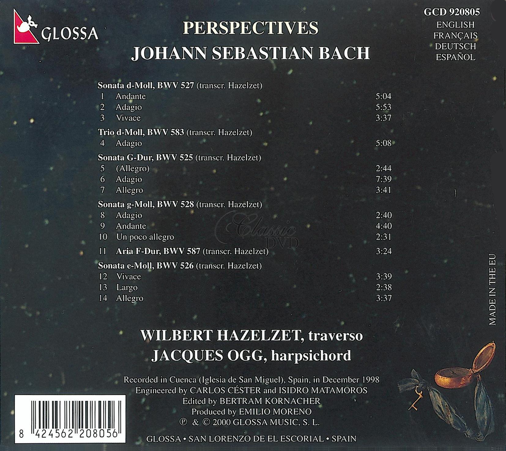 BACH PERSPECTIVES - TRIO SONATAS BWV 525-528, 583, 587 (CD)