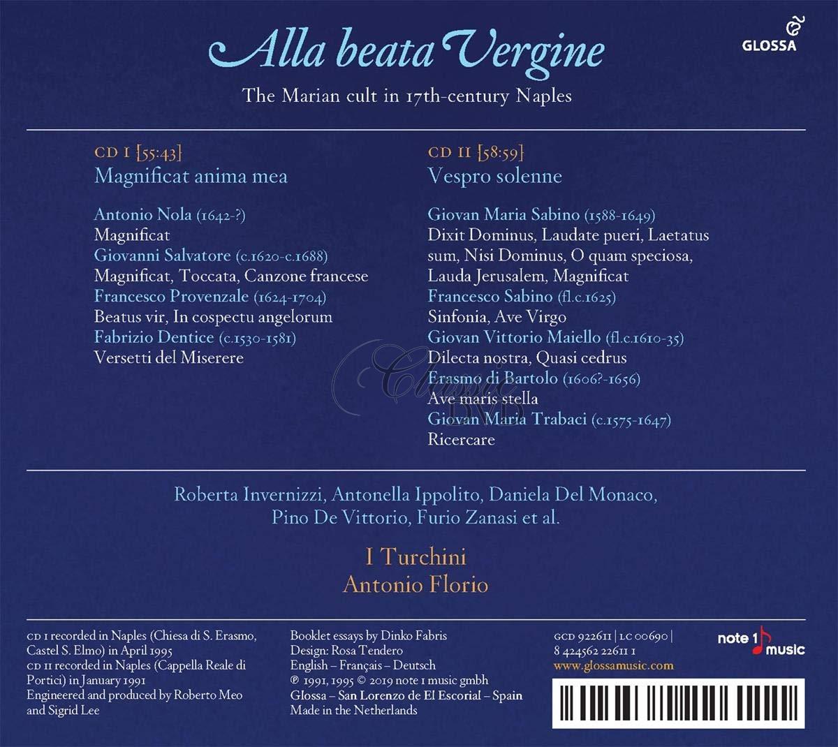 ALLA BEATA VERGINE The Marian cult in 17th-century Naples (2CD)