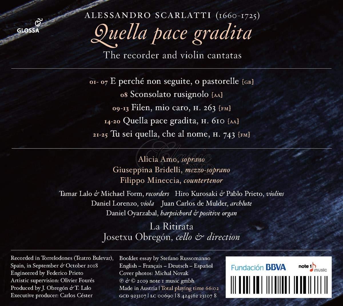 ALESSANDRO SCARLATTI (1660-1725) Quella pace gradita. The recorder and violin cantatas (CD)