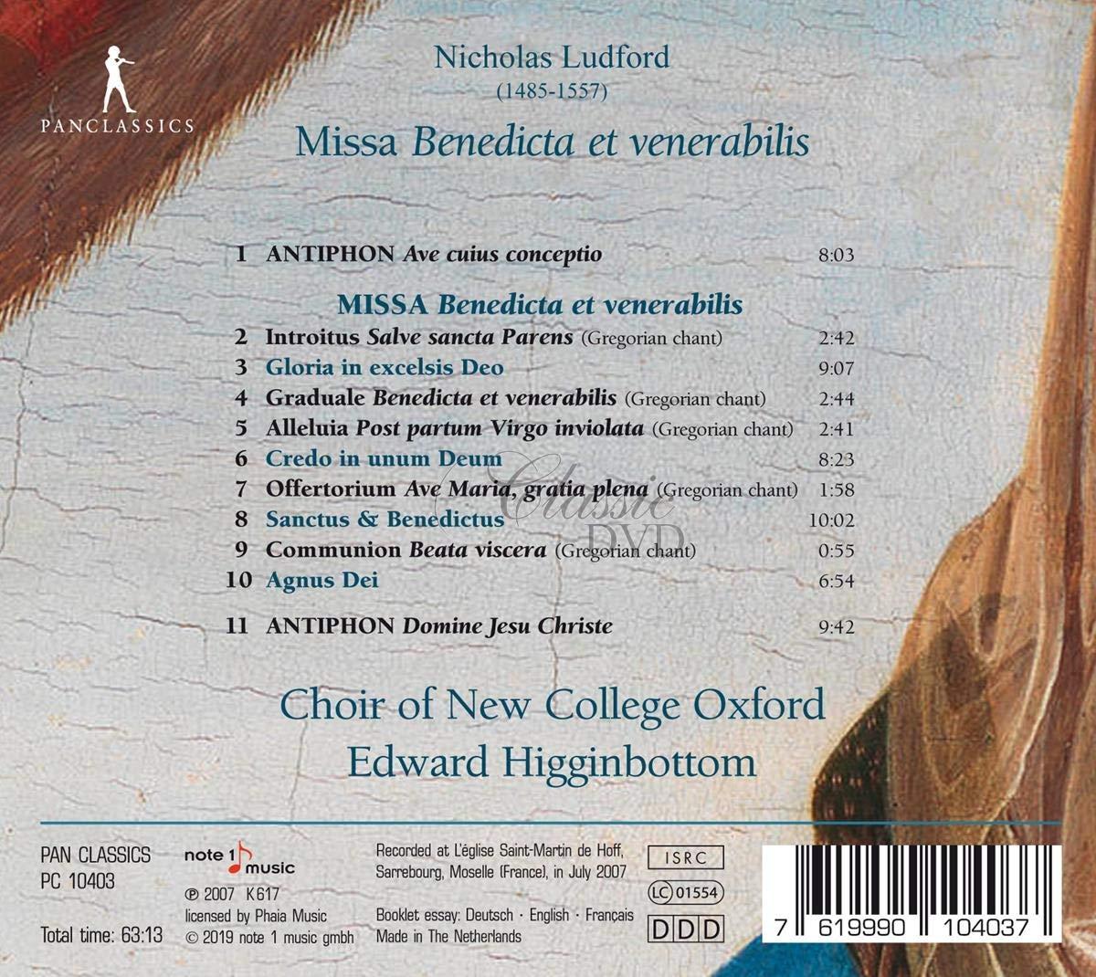Nicholas Ludford: Missa Benedicta (CD)