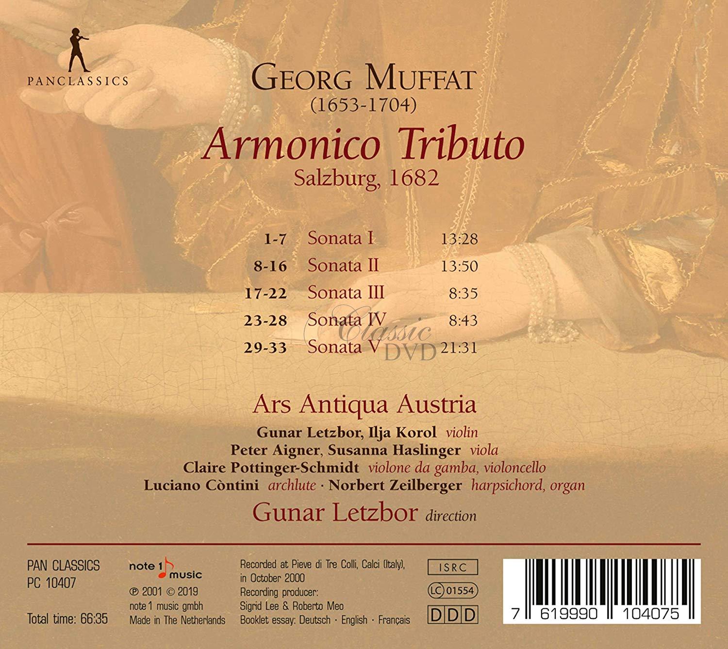 Georg Muffat: Armonico Tributo (CD)