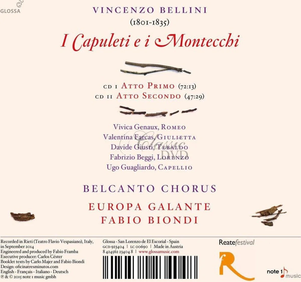 BELLINI (1801-1835) I Capuleti e i Montecchi (2CD)