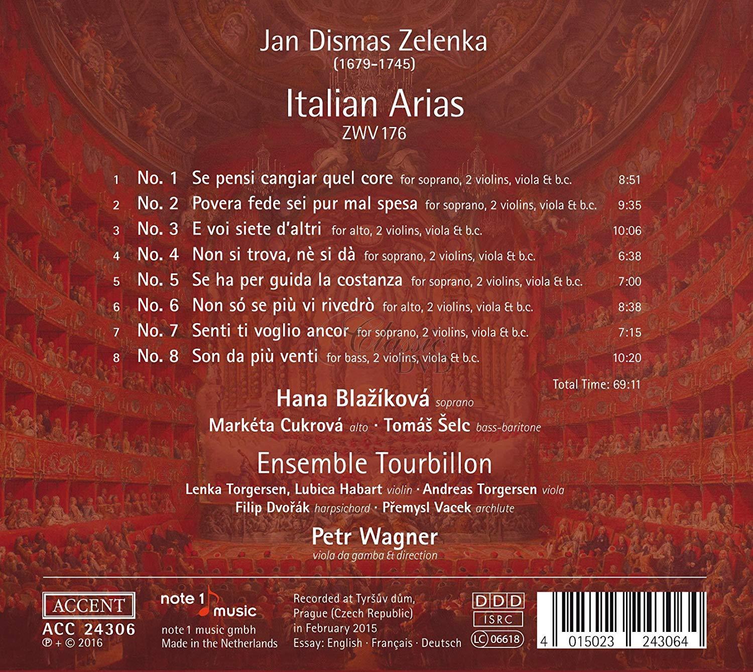 JAN DISMAS ZELENKA Italian Arias ZWV 176. Hana Blažíková (CD)