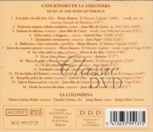 Cancionero de la Sablonara - Music in the Spain of Philip IV (CD)