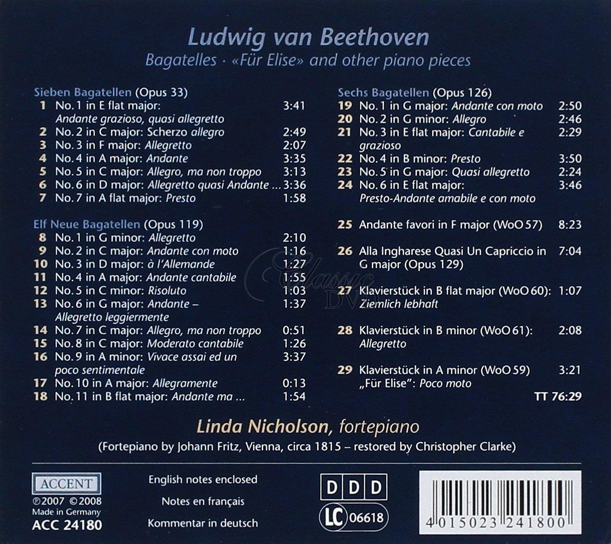 Beethoven: Bagatelles and other piano pieces (CD)