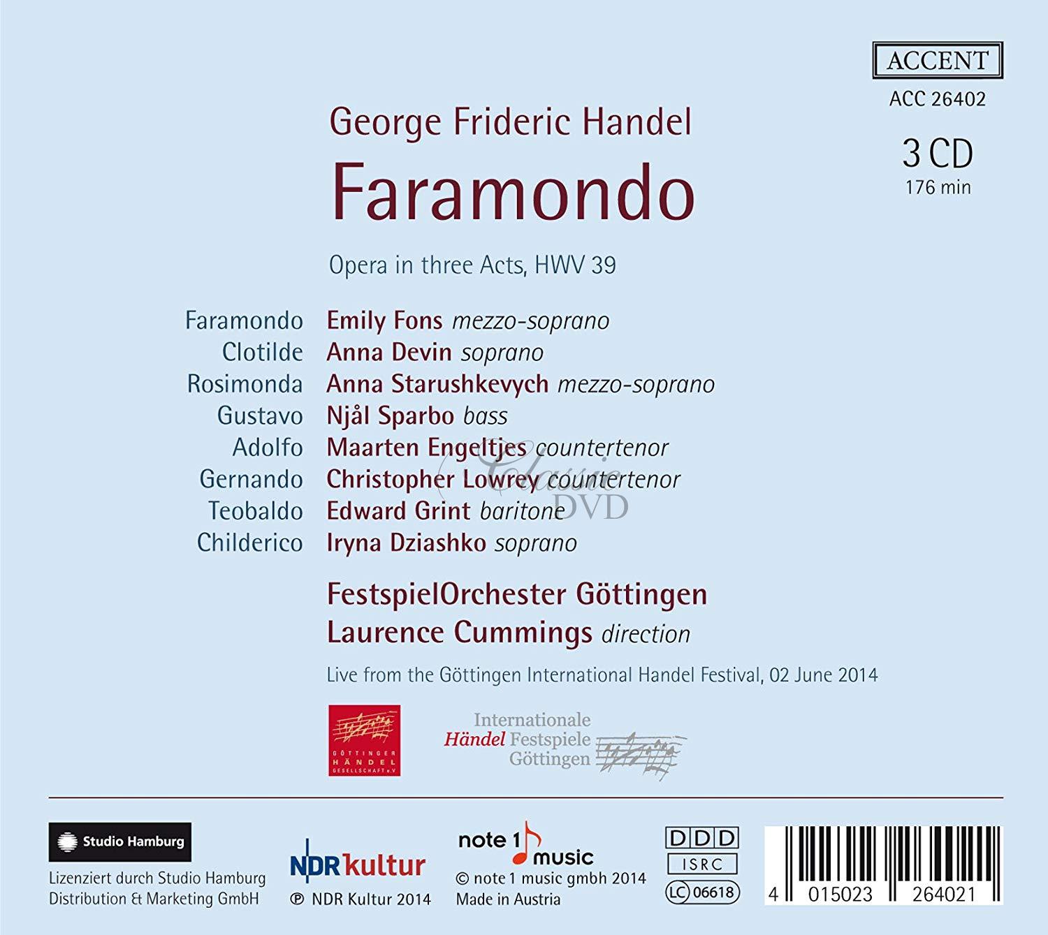Handel: Faramondo - Opera in three Acts, HWV 39 (3CD)