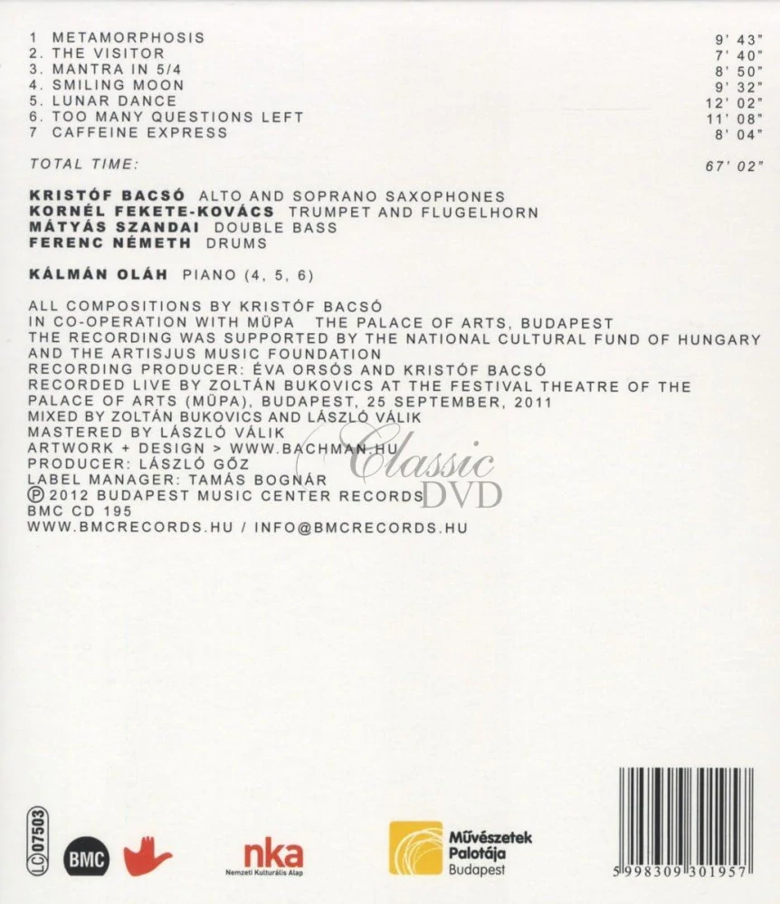 Kristóf Bacsó Quartet - Nocturne (CD)